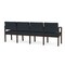 Lesro Lenox Wood 4 Seat Tandem Seating Wood Frame, Mocha, RS Night Sky Upholstery LW4103 - alternate 2